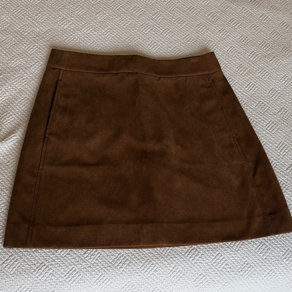 J. Crew Factory Brown Suede Skirt Size 8 - Picture 1 of 8